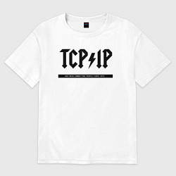 Футболка оверсайз мужская TCPIP Connecting people since 1972, цвет: белый