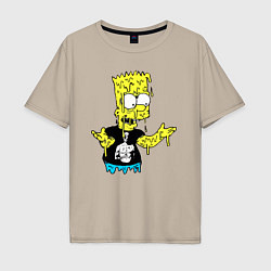 Мужская футболка оверсайз Плавящийся Барт Симпсон - стилизация