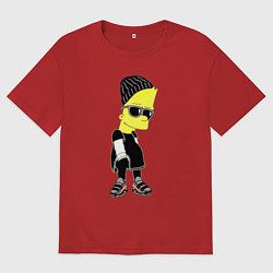 Мужская футболка оверсайз Барт Симпсон в тёмных очках