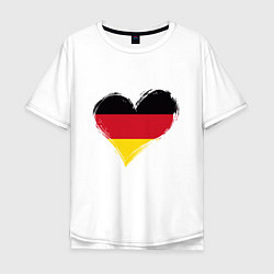 Футболка оверсайз мужская Сердце - Германия, цвет: белый