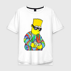 Мужская футболка оверсайз Барт Симпсон считает выручку