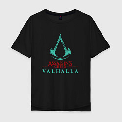 Футболка оверсайз мужская Assassins Creed Valhalla - logo, цвет: черный