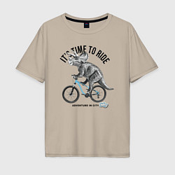 Мужская футболка оверсайз Путешествие на велосипеде