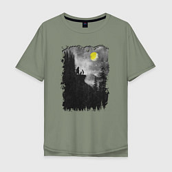 Мужская футболка оверсайз Воем на луну