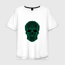 Мужская футболка оверсайз Skull in a microprocessor