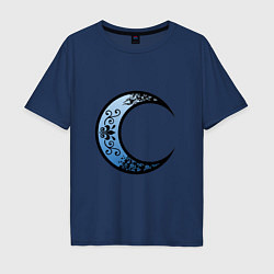 Мужская футболка оверсайз Убывающая луна