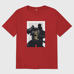 Мужская футболка оверсайз Секиро с катаной