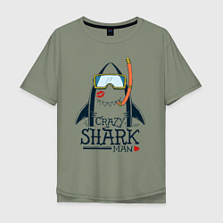 Мужская футболка оверсайз Сумасшедший акуламен