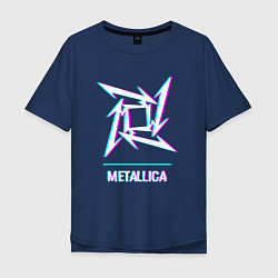 Мужская футболка оверсайз Metallica glitch rock