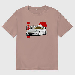Футболка оверсайз мужская Nissan fairlady z34 370z, цвет: пыльно-розовый
