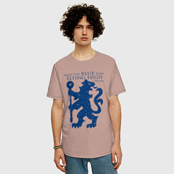 Футболка оверсайз мужская FC Chelsea Lion, цвет: пыльно-розовый — фото 2