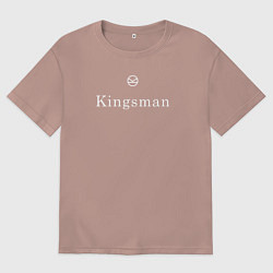 Футболка оверсайз мужская Kingsman - логотип, цвет: пыльно-розовый