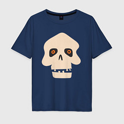 Футболка оверсайз мужская Смешная черепушка, цвет: тёмно-синий