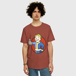 Футболка оверсайз мужская Vault boy like, цвет: кирпичный — фото 2