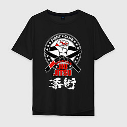 Футболка оверсайз мужская Jiu-jitsu Brazilian fight club logo, цвет: черный