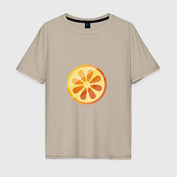 Футболка оверсайз мужская Половинка Апельсина, цвет: миндальный