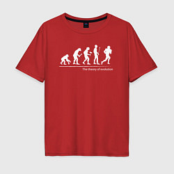 Мужская футболка оверсайз Теория эволюции - американский футбол