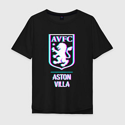 Мужская футболка оверсайз Aston Villa FC в стиле glitch