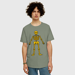Футболка оверсайз мужская Жёлтый скелетик, цвет: авокадо — фото 2