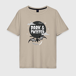 Футболка оверсайз мужская Dark and twisted, цвет: миндальный