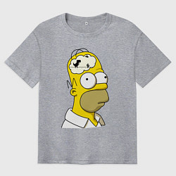 Мужская футболка оверсайз Гомер Симпсон - нет подключения к интернету