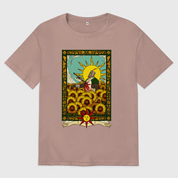 Футболка оверсайз мужская Dark Souls: Во имя солнца, цвет: пыльно-розовый