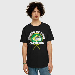Футболка оверсайз мужская Capoeira - Cordao de ouro flag of Brazil, цвет: черный — фото 2