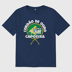 Футболка оверсайз мужская Capoeira - Cordao de ouro flag of Brazil, цвет: тёмно-синий