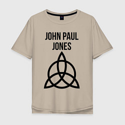 Футболка оверсайз мужская John Paul Jones - Led Zeppelin - legend, цвет: миндальный