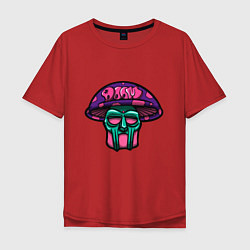 Футболка оверсайз мужская MF Doom Mushroom, цвет: красный