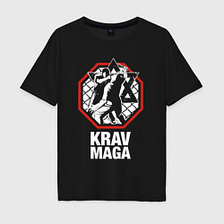 Футболка оверсайз мужская Krav-maga octagon - ring, цвет: черный