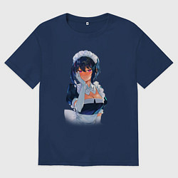 Футболка оверсайз мужская Моя новая горничная очень подозрительна, цвет: тёмно-синий