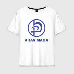 Футболка оверсайз мужская Krav maga military combat system emblem, цвет: белый