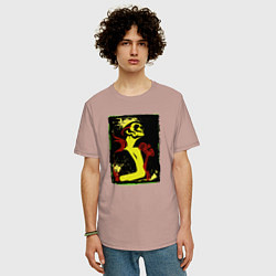 Футболка оверсайз мужская Мисфитс, цвет: пыльно-розовый — фото 2