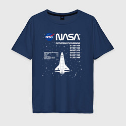 Футболка оверсайз мужская Nasa ракета, цвет: тёмно-синий