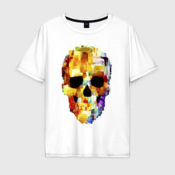 Мужская футболка оверсайз Color skull - sketch