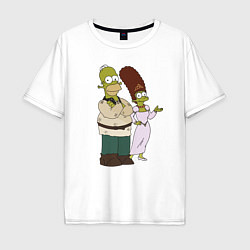 Мужская футболка оверсайз Homer and Marge in Shrek style