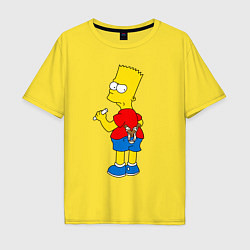 Футболка оверсайз мужская Хулиган Барт Симпсон, цвет: желтый