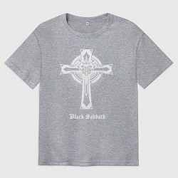 Футболка оверсайз мужская Black sabbath крест, цвет: меланж