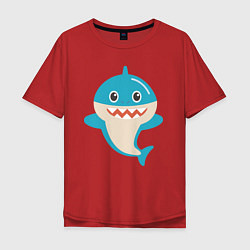 Футболка оверсайз мужская Милая акулa, цвет: красный