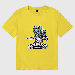 Футболка оверсайз мужская Rabbit Sword, цвет: желтый