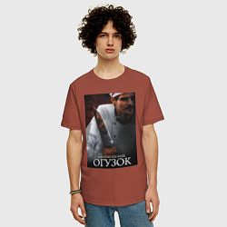 Футболка оверсайз мужская Американский огузок, цвет: кирпичный — фото 2