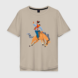 Мужская футболка оверсайз Наездник на лошадкe