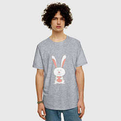 Футболка оверсайз мужская Smiling Rabbit, цвет: меланж — фото 2