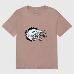 Футболка оверсайз мужская Орущий опоссум, цвет: пыльно-розовый