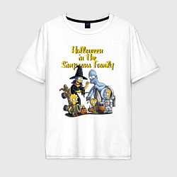 Мужская футболка оверсайз Halloween in the Simpsons Family