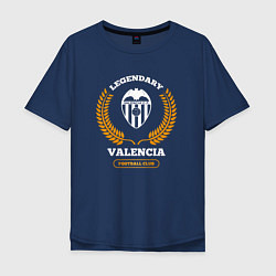 Мужская футболка оверсайз Лого Valencia и надпись legendary football club