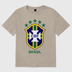 Футболка оверсайз мужская Brasil CBF, цвет: миндальный