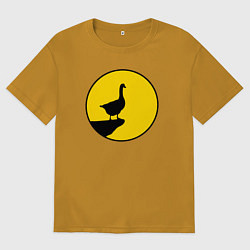 Футболка оверсайз мужская Гусь на уступе, цвет: горчичный