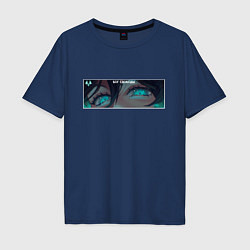 Футболка оверсайз мужская Глаза Венти - Геншин, цвет: тёмно-синий